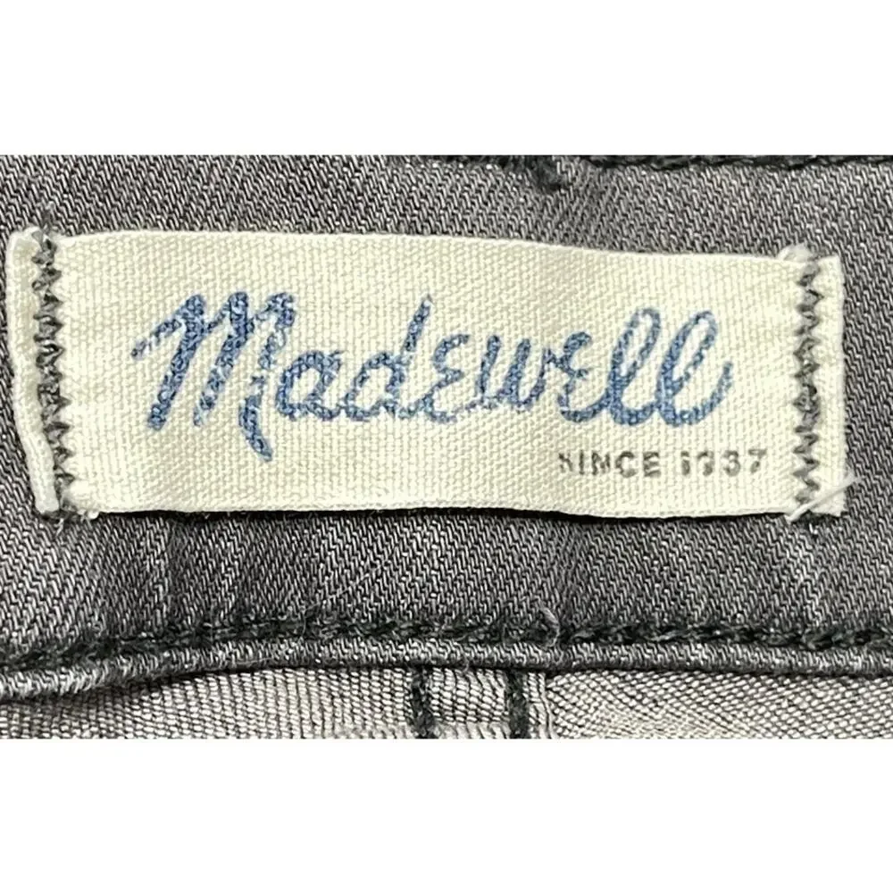 Madewell High Rise Skinny Jeans Womens Size 27 Gray Denim Raw Hem Cotton Blend